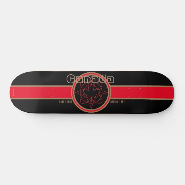 Skateboard Kanada seit 1867 (Schwarz) (Horizontal)