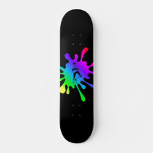 Skateboard Kid farbige Paint Splash Name
