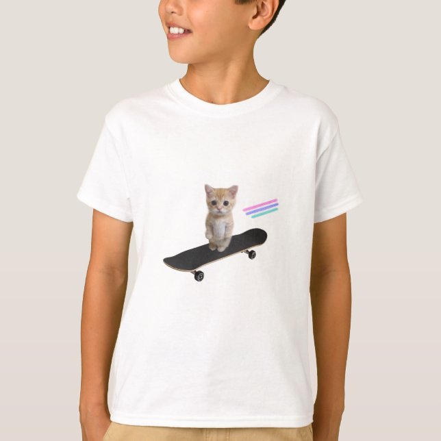 Skateboard Kitten T - Shirt (Vorderseite)