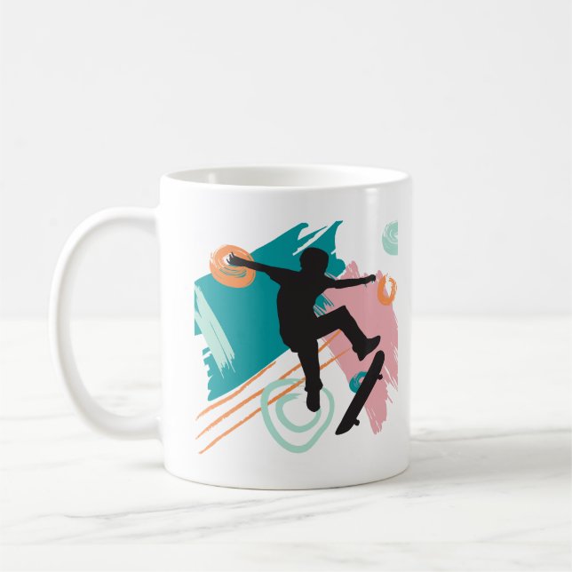 Skateboard Kleinkind-T - Shirt Kaffeetasse (Links)