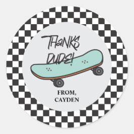 Skateboard Lass es uns Geburtstag kick Danke, dass Runder Aufkleber