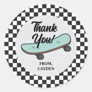 Skateboard Lass uns loslegen Geburtstag Danke Gefa Runder Aufkleber