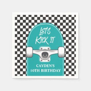Skateboard Lass uns loslegen Geburtstag Serviette