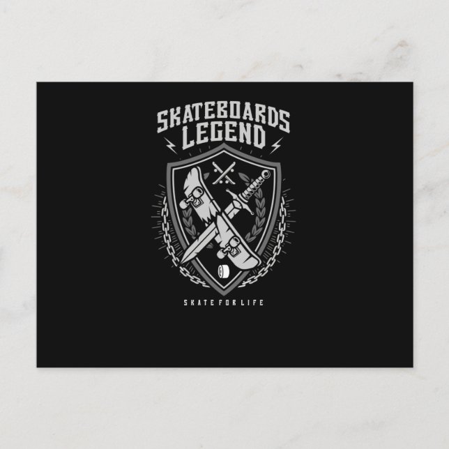 Skateboard-Legende Postkarte (Vorderseite)
