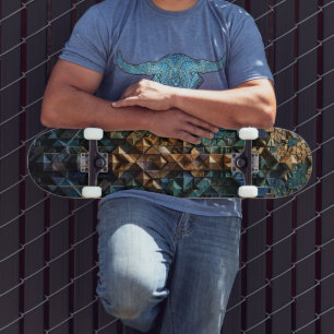 Skateboard - Luxus Blaues Mosaik-Kunstdeck