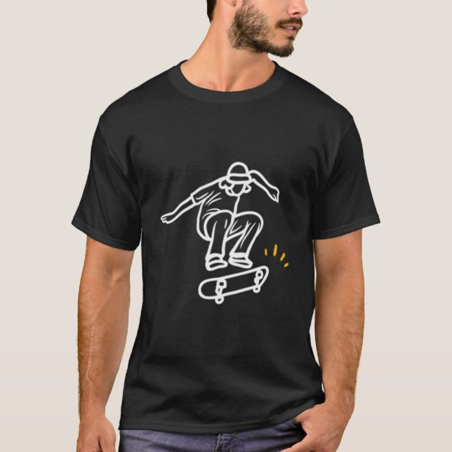 Skateboard Minimalist Simple T-Shirt (Vorderseite)