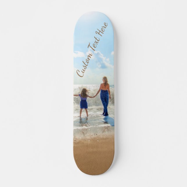 Skateboard mit benutzerdefiniertem Foto und Text - (Vorne)