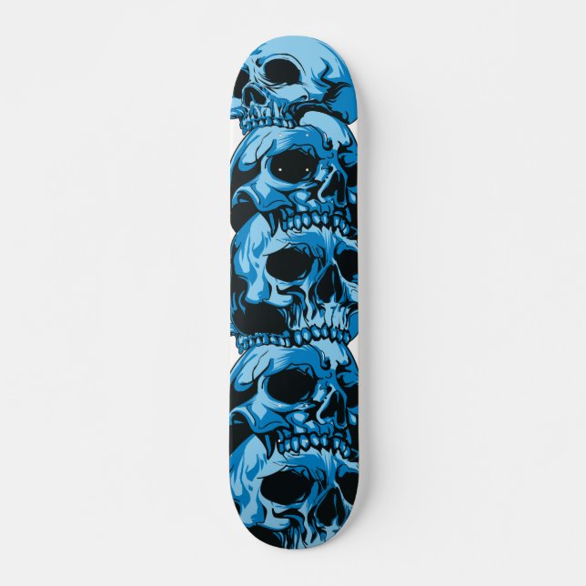 Skateboard mit blauem Schädel-Entwurf (Vorne)