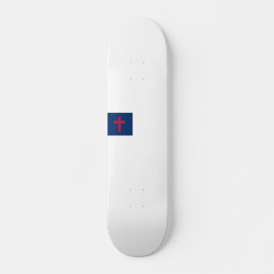 Skateboard mit christlicher Flagge