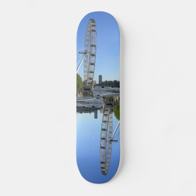 Skateboard mit dem Londoner Eye Ferris Wheel (Vorderseite)