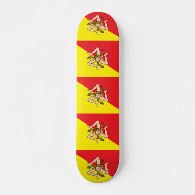 Skateboard mit der Flagge Siziliens, Italien (Vorne)
