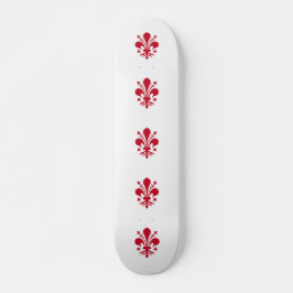 Skateboard mit der Flagge von Florenz, Italien
