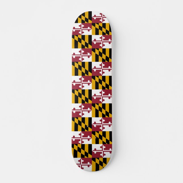 Skateboard mit der Flagge von Maryland (Vorne)