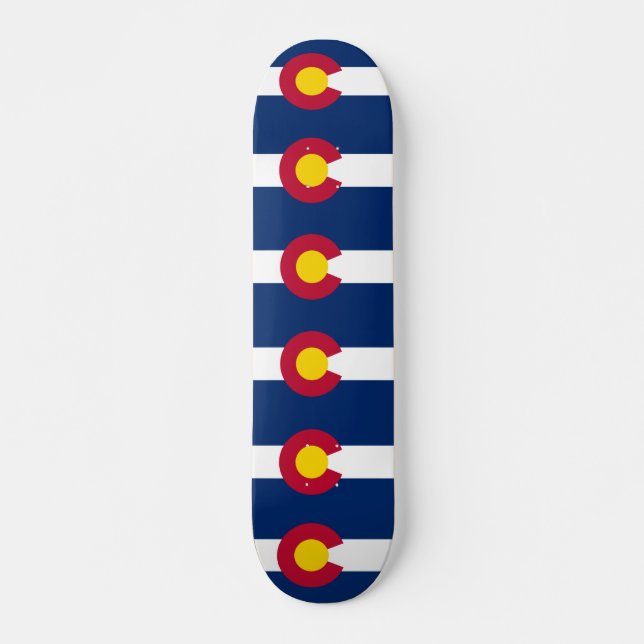 Skateboard mit Flagge Colorado (Vorne)