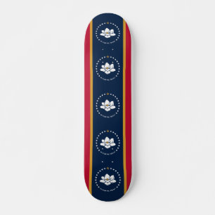 Skateboard mit Flagge des Bundesstaates Mississipp