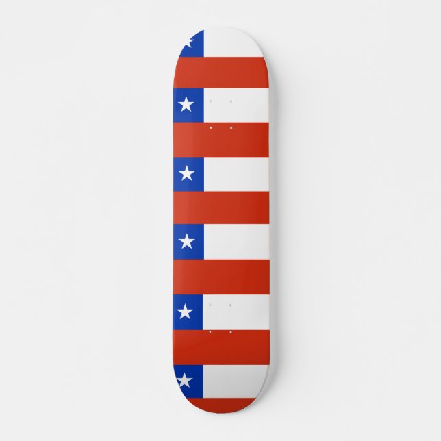 Skateboard mit Flagge des Chilen (Vorne)