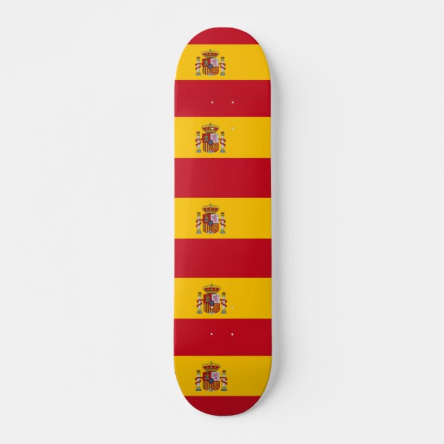 Skateboard mit Flagge Spaniens (Vorne)