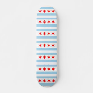 Skateboard mit Flagge von Chicago, Illinois