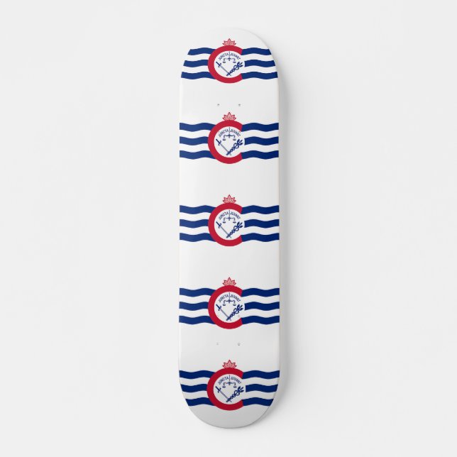 Skateboard mit Flagge von Cincinnati, Ohio, USA (Vorne)