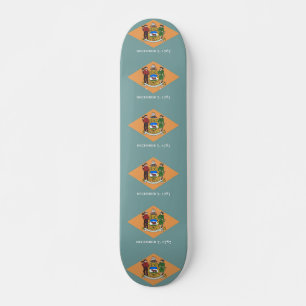 Skateboard mit Flagge von Delaware