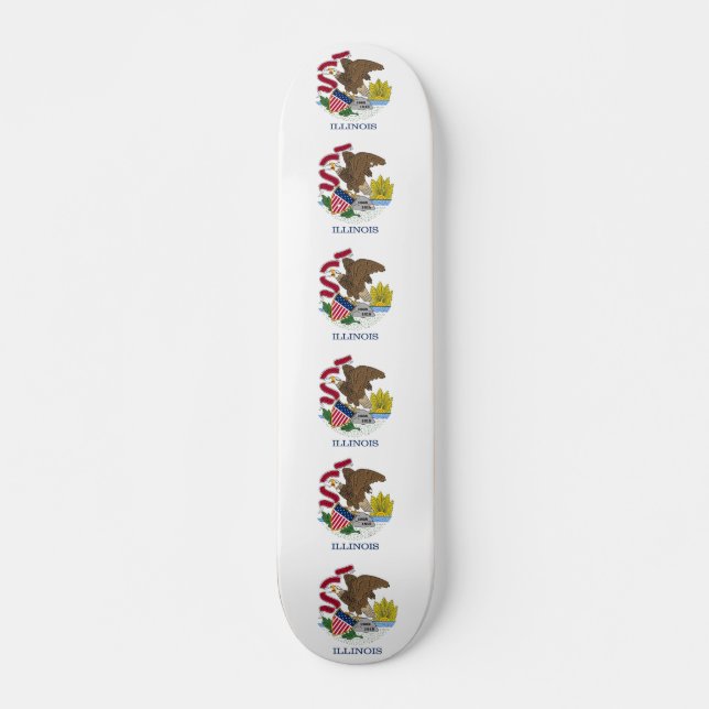 Skateboard mit Flagge von Illinois (Vorne)