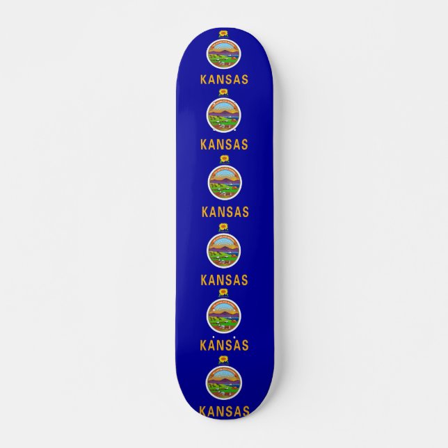 Skateboard mit Flagge von Kansas (Vorne)