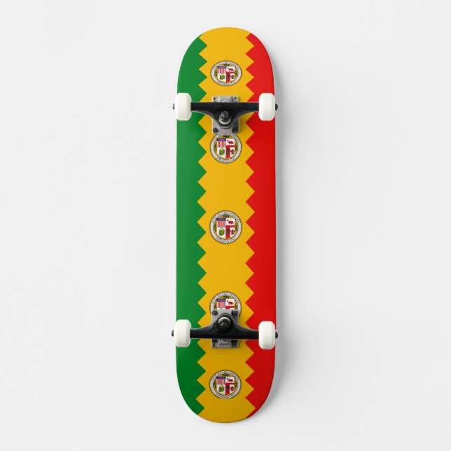 Skateboard mit Flagge von Los Angeles City (Vorderseite)