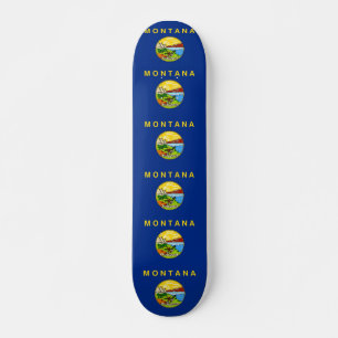 Skateboard mit Flagge von Montana