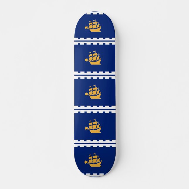 Skateboard mit Flagge von Quebec City, Kanada (Vorne)