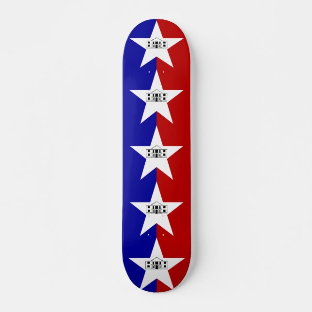 Skateboard mit Flagge von San Antonio, USA (Vorne)