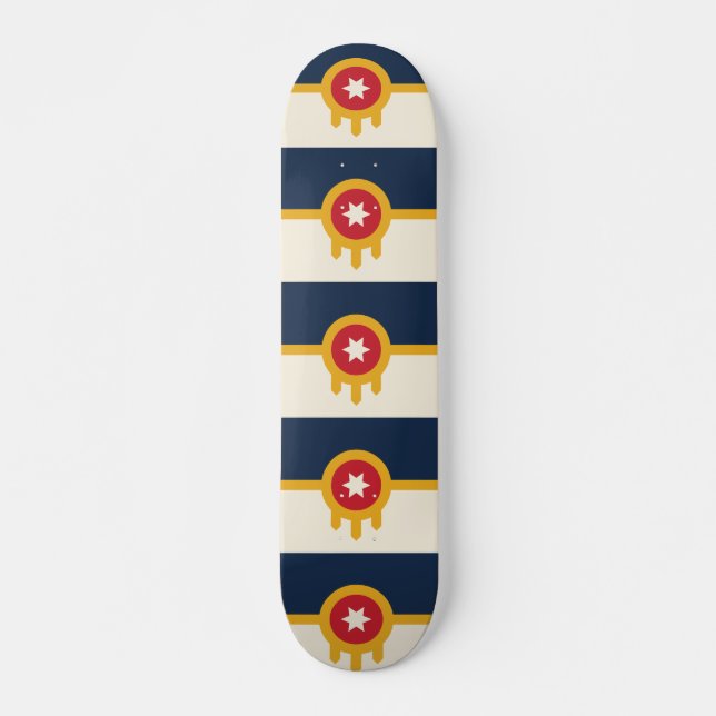 Skateboard mit Flagge von Tulsa, Oklahoma (Vorne)
