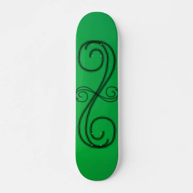 Skateboard mit grünen Kurven (Vorne)
