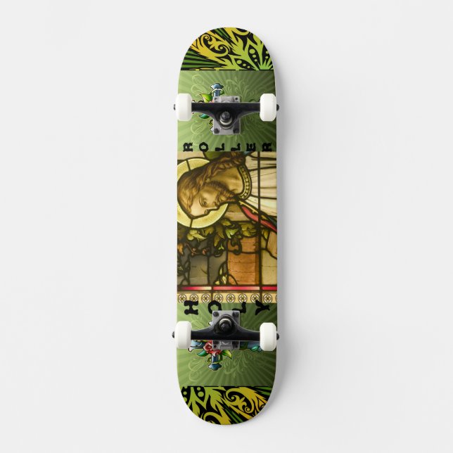 Skateboard mit heilige Rollen-Jesus-Grafik (Vorderseite)