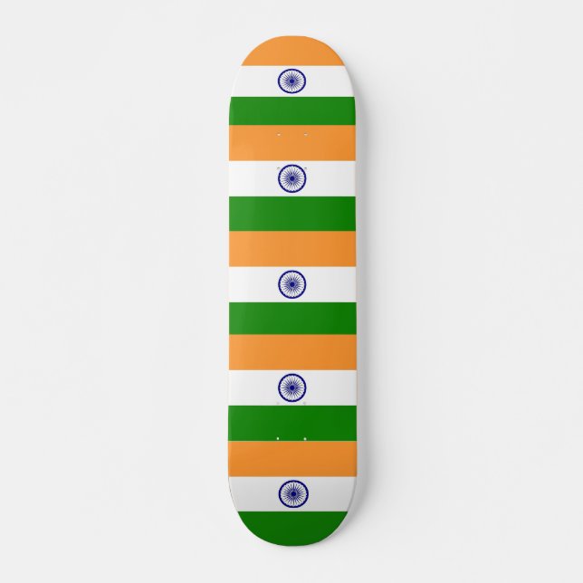 Skateboard mit indischer Flagge (Vorne)