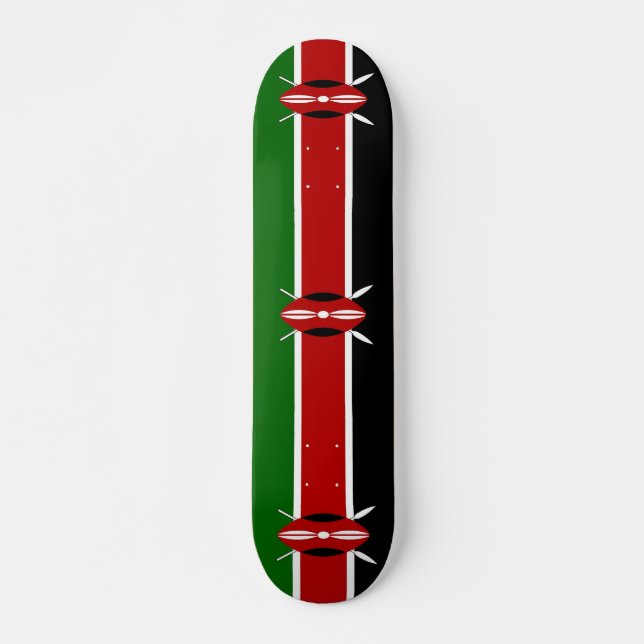 Skateboard mit kenianischer Flagge (Vorne)