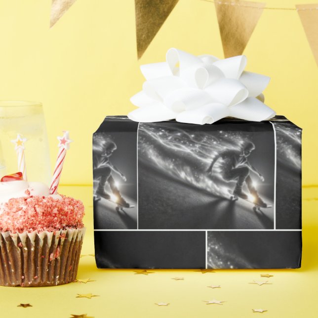 Skateboard mit leichten Wegen Geschenkpapier (Geburtstagsparty)