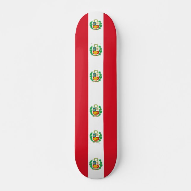 Skateboard mit Peru-Flagge (Vorne)
