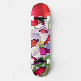 SKATEBOARD MIT POPPIEN UND SCHALTFLÄDEN