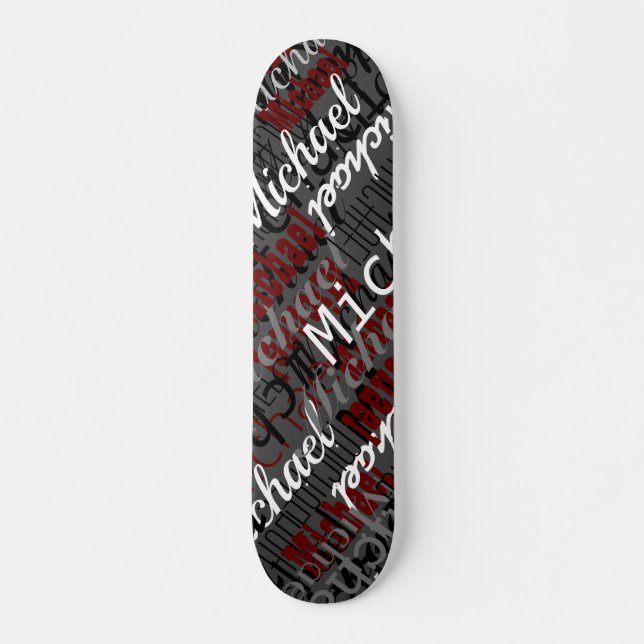 Skateboard mit seinem Namen (Vorne)