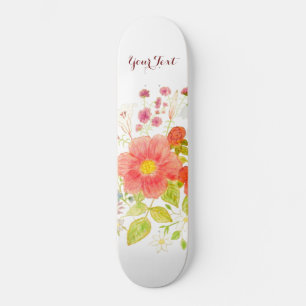 Skateboard mit Sommerblumen