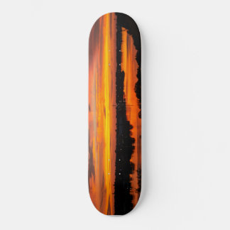 Skateboard mit Sonnenuntergang
