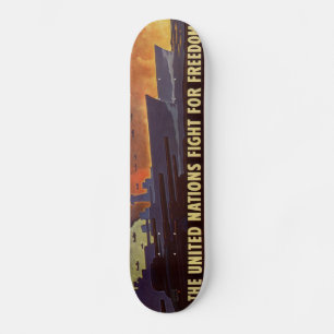 Skateboard mit Vintage-WWII-Plakat