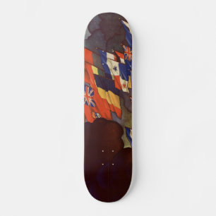Skateboard mit Vintage-WWII-Plakat