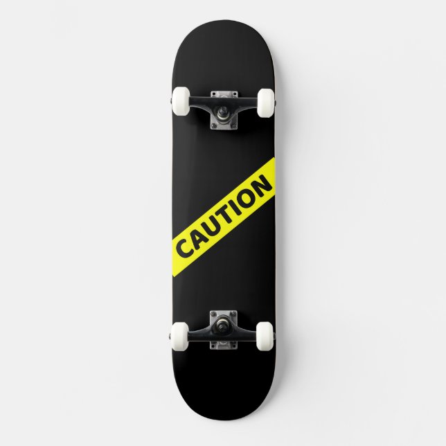 Skateboard mit Vorsicht (Vorderseite)