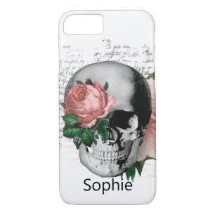 Skateboard Modern Dusty Pink Rose Skull Case-Mate iPhone Hülle