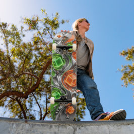Skateboard - Neon-Chrom-Flüssigkeitsspritzer-Deck