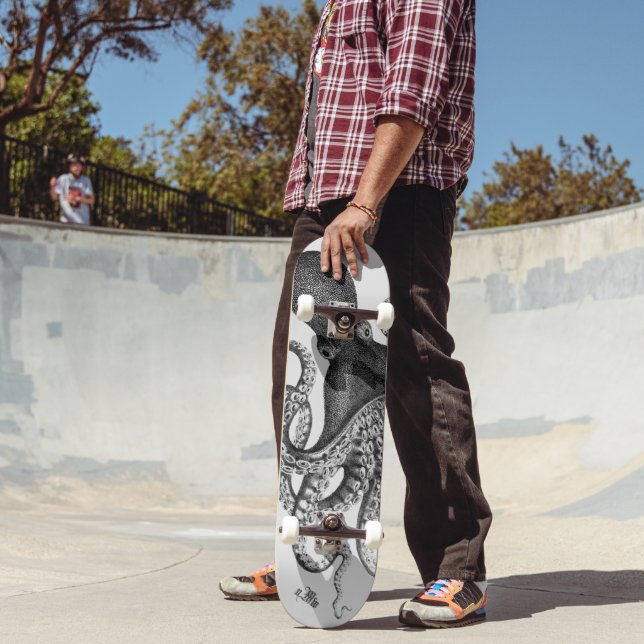 Skateboard Octopus Illustration (Außenbereich 2)
