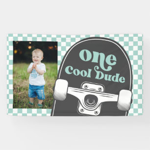 Skateboard One Cool Dude Geburtstagsfoto  Banner
