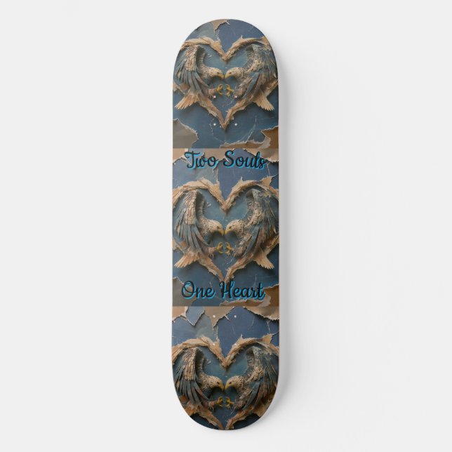 Skateboard Paper Cut Eagle Two Souls One Heart (Vorderseite)