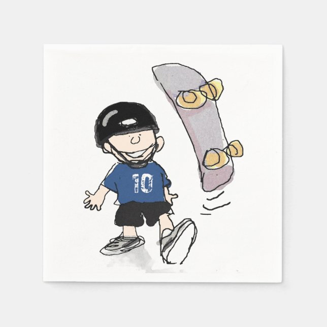 Skateboard Party Serviette (Vorderseite)